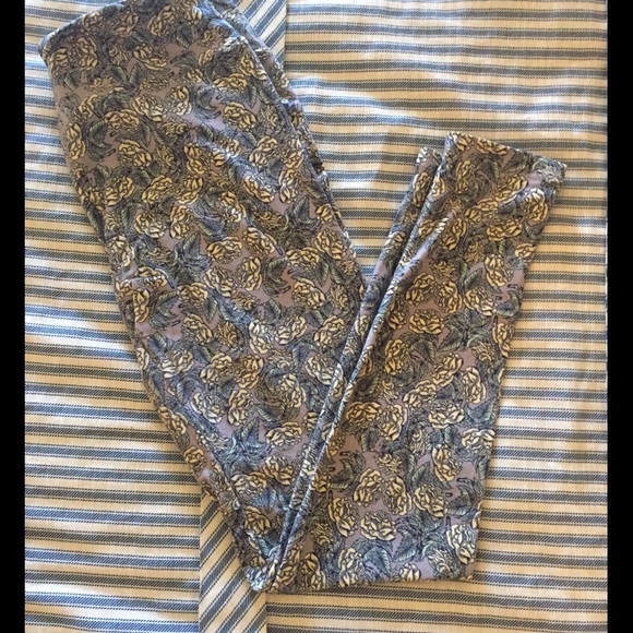 LuLaRoe Pants - LuLaRoe Leggings OS Gray and Yellow